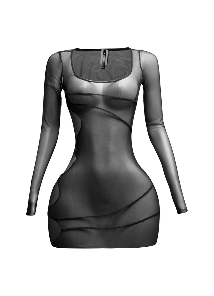 Mesh sheer dress - Muvin 