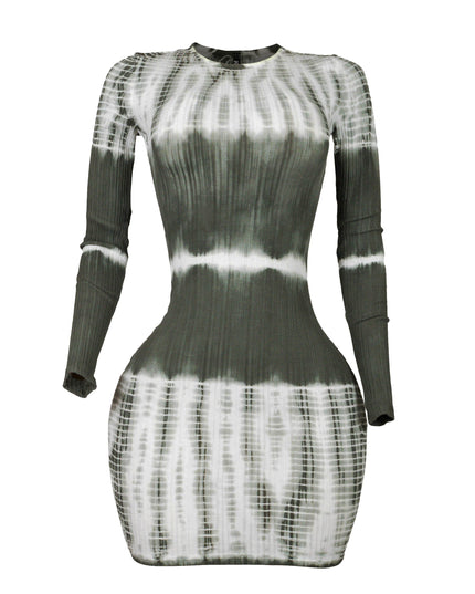 Tie dye long sleeve mini dress - Muvin 