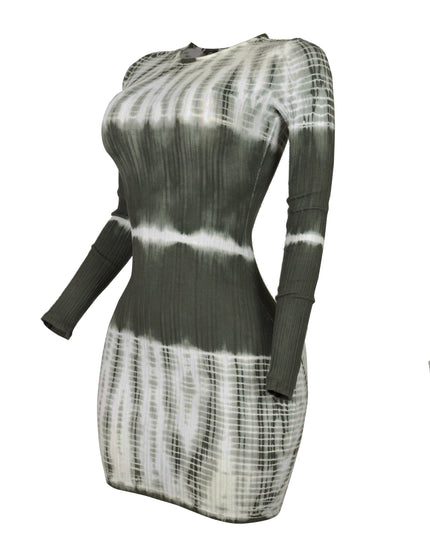 Tie dye long sleeve mini dress - Muvin 