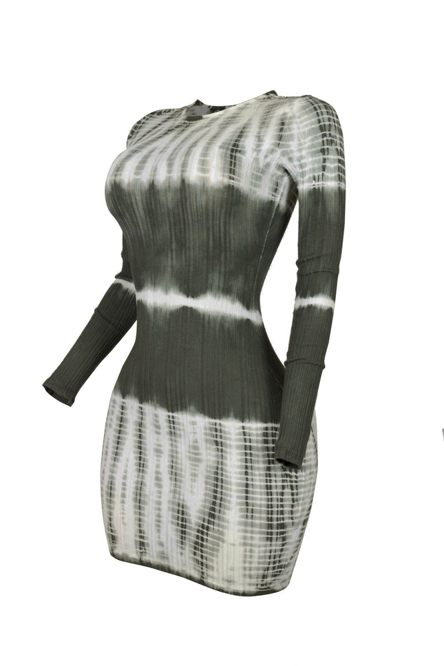 Tie dye long sleeve mini dress - Muvin 