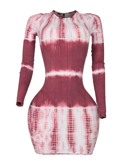 Tie dye long sleeve mini dress - Muvin 