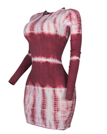 Tie dye long sleeve mini dress - Muvin 