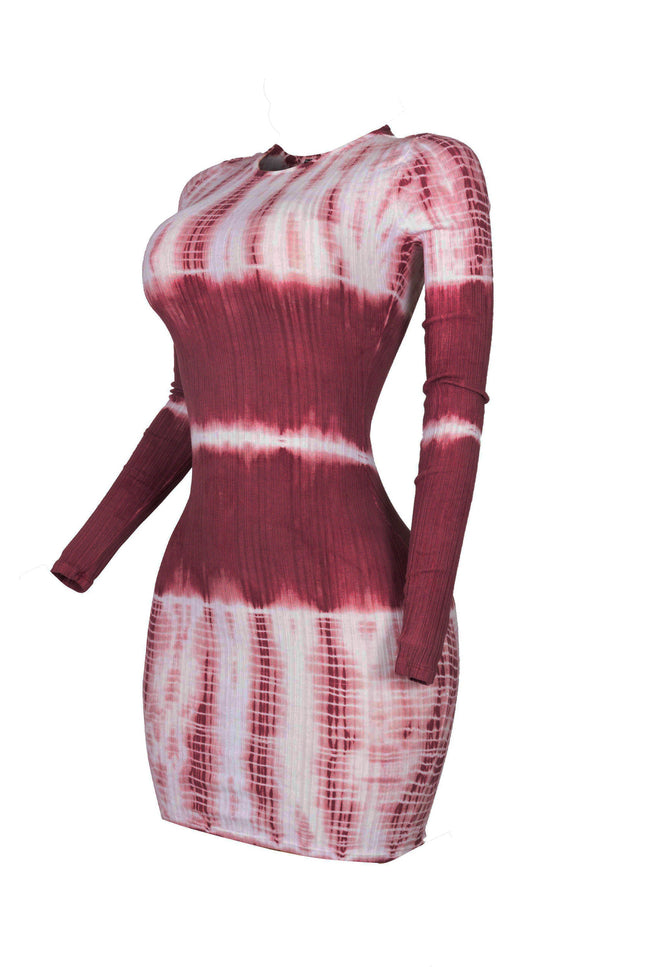 Tie dye long sleeve mini dress - Muvin 