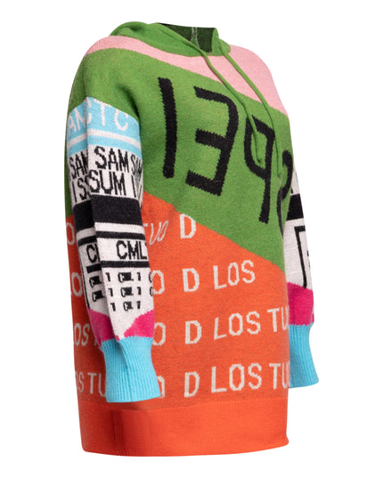 Color Block Hooded Knit Sweater Dress - Muvin 