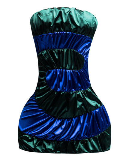 Swirl color block tube dress - Muvin 