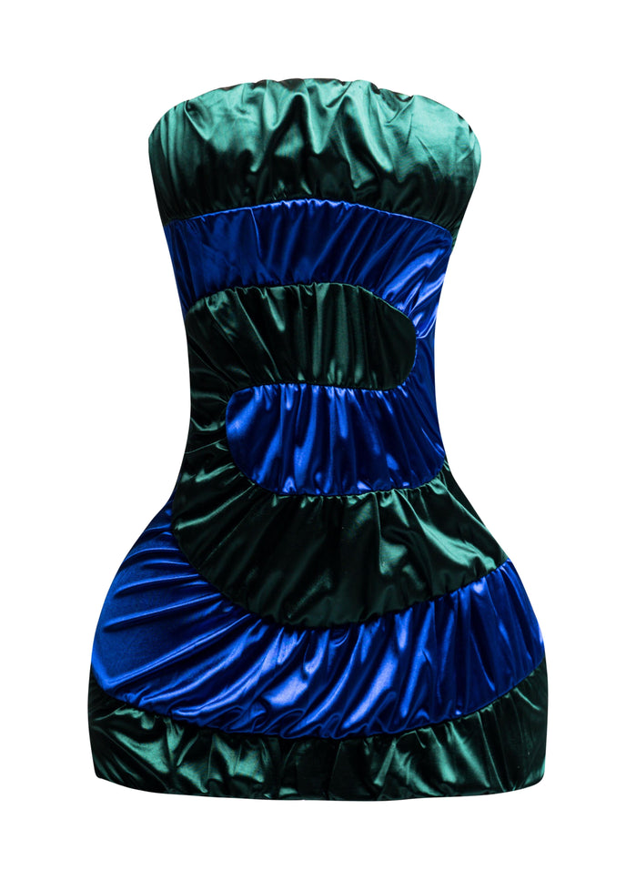 Swirl color block tube dress - Muvin 