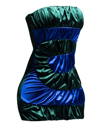 Swirl color block tube dress - Muvin 