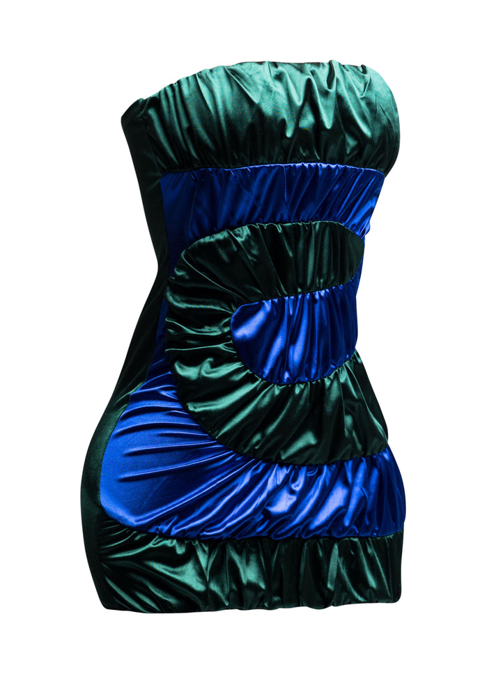 Swirl color block tube dress - Muvin 