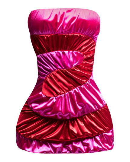 Swirl color block tube dress - Muvin 