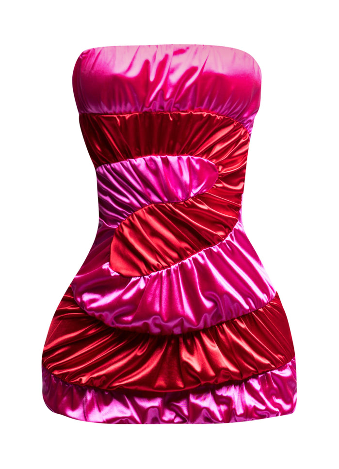 Swirl color block tube dress - Muvin 