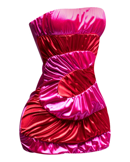 Swirl color block tube dress - Muvin 