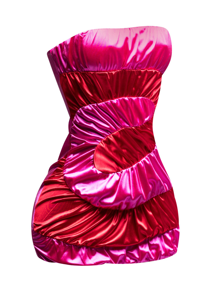 Swirl color block tube dress - Muvin 