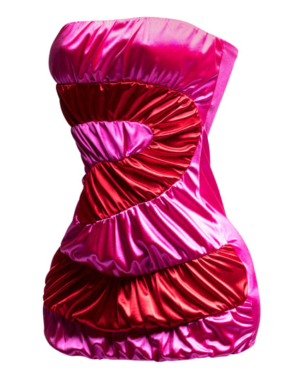 Swirl color block tube dress - Muvin 