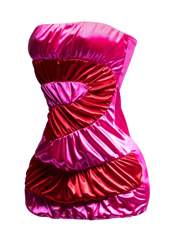 Swirl color block tube dress - Muvin 
