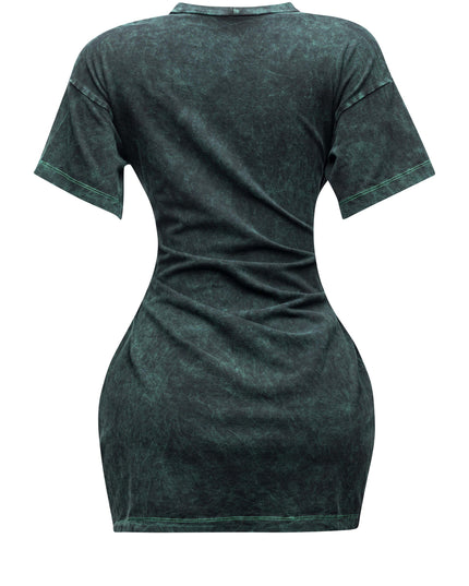 Lace up detailed mini dress - Muvin 