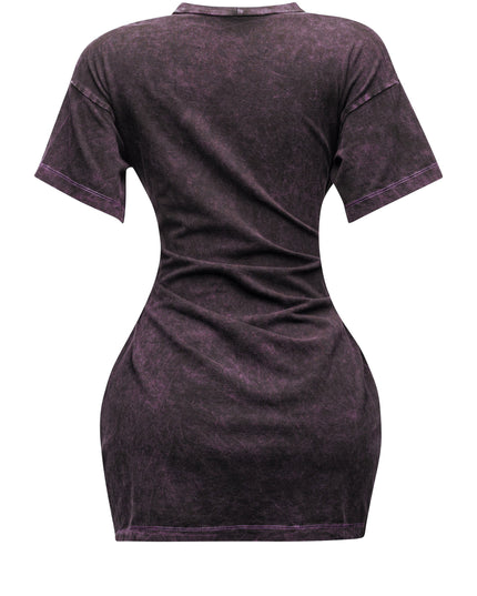 Lace up detailed mini dress - Muvin 