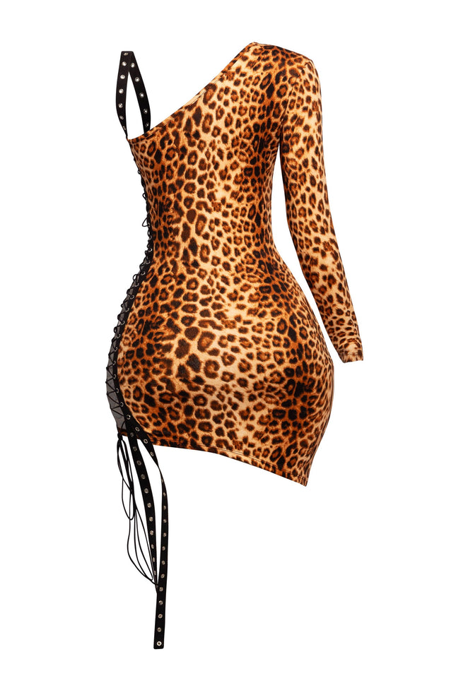 One sleeve asymmetrical mini dress - Muvin 