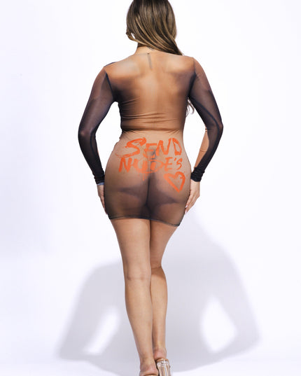 Mesh mini dress - Muvin 