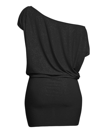 Disco Muse One Shoulder Glitter Mini Dress.... - Muvin 