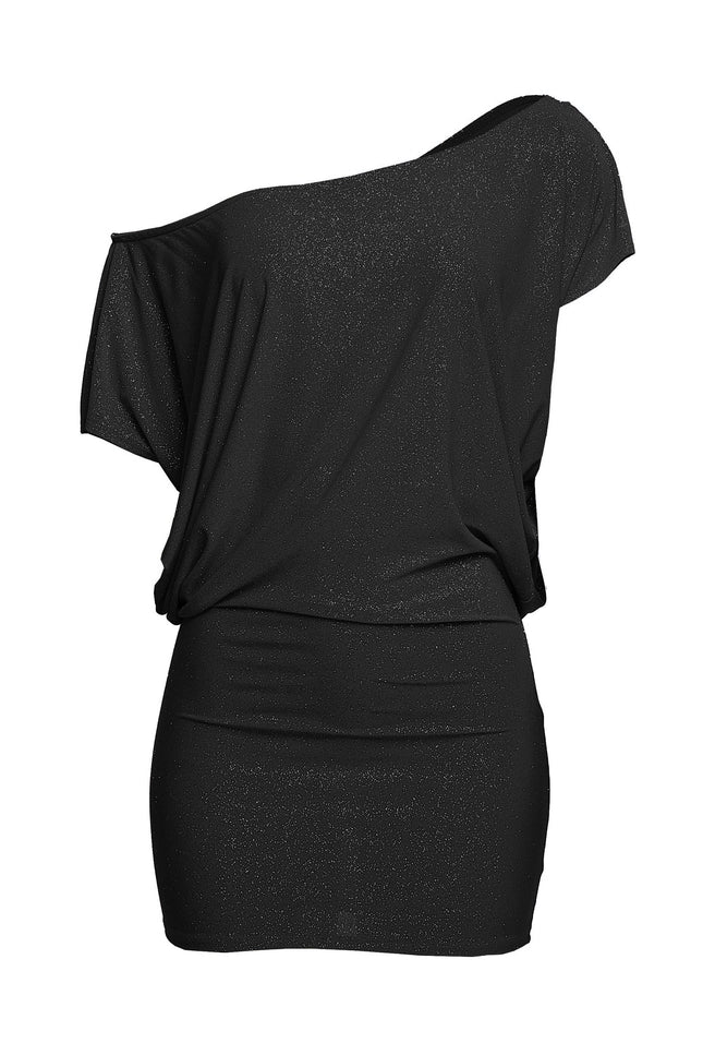 Disco Muse One Shoulder Glitter Mini Dress... - Muvin 