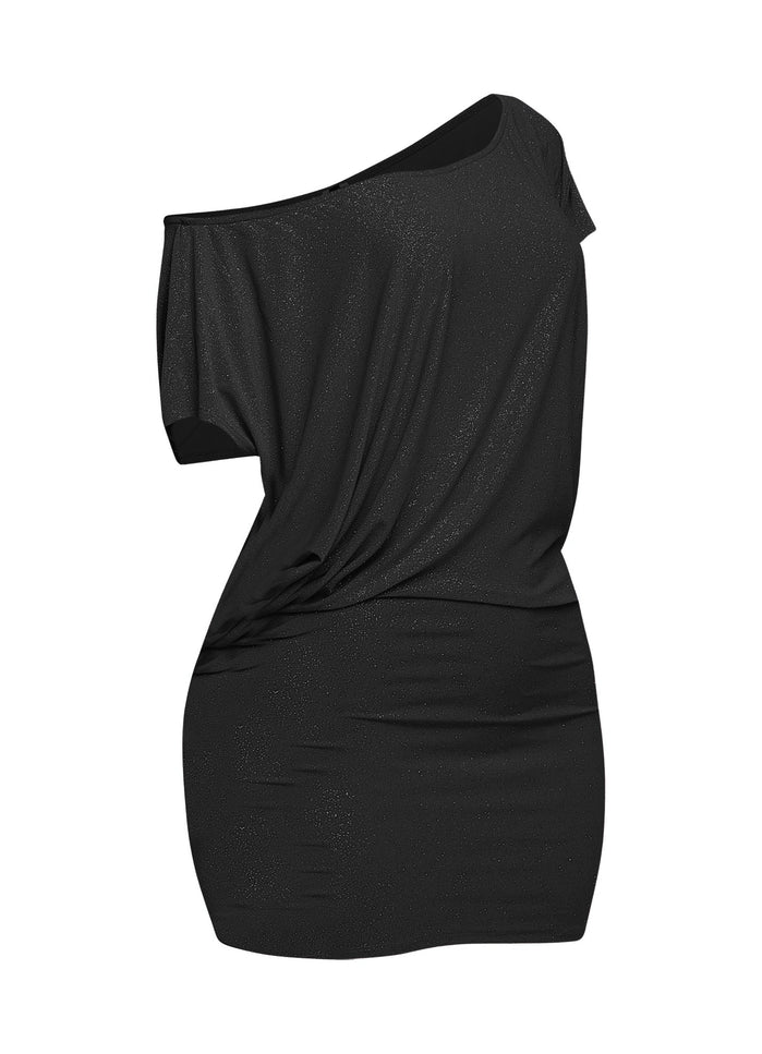 Disco Muse One Shoulder Glitter Mini Dress... - Muvin 