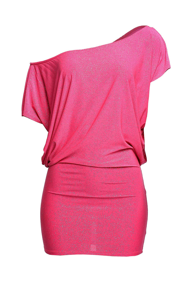 Disco Muse One Shoulder Glitter Mini Dress... - Muvin 
