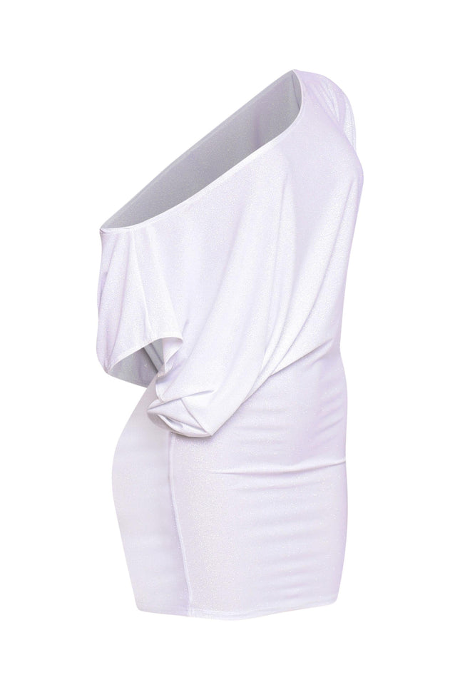 Disco Muse One Shoulder Glitter Mini Dress... - Muvin 