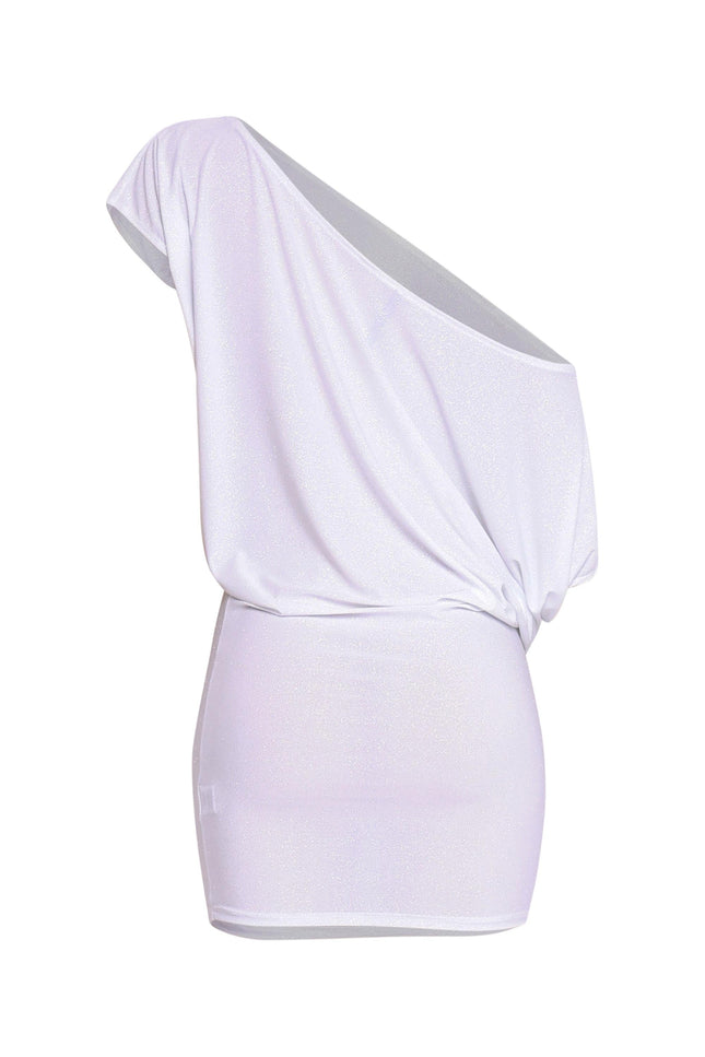Disco Muse One Shoulder Glitter Mini Dress... - Muvin 