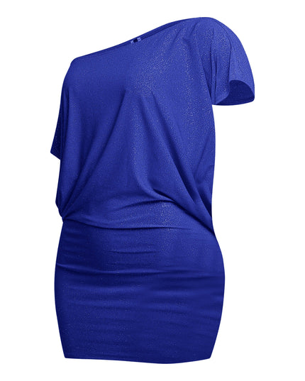 Disco Muse One Shoulder Glitter Mini Dress.. - Muvin 
