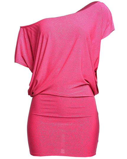 Disco Muse One Shoulder Glitter Mini Dress.. - Muvin 