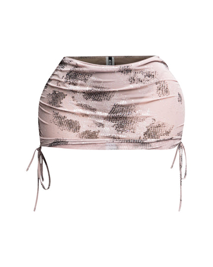 Glitter mesh low rise ruched micro mini skirt - Muvin 