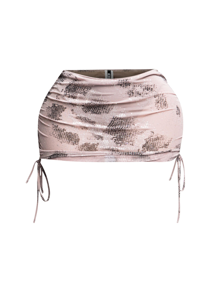 Glitter mesh low rise ruched micro mini skirt - Muvin 