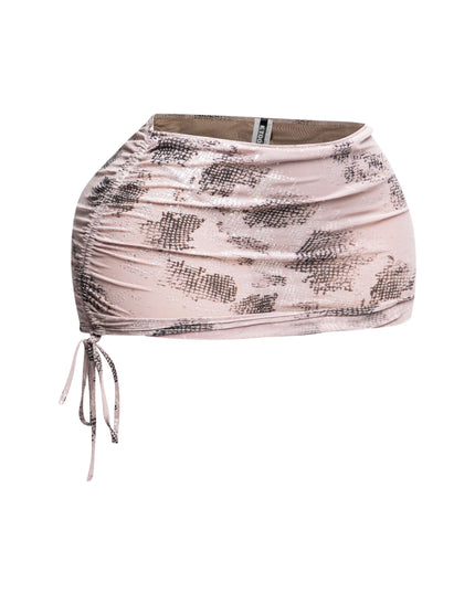 Glitter mesh low rise ruched micro mini skirt - Muvin 
