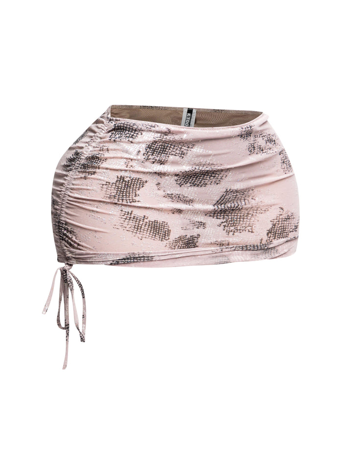 Glitter mesh low rise ruched micro mini skirt - Muvin 