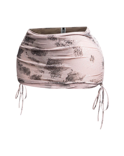 Glitter mesh low rise ruched micro mini skirt - Muvin 