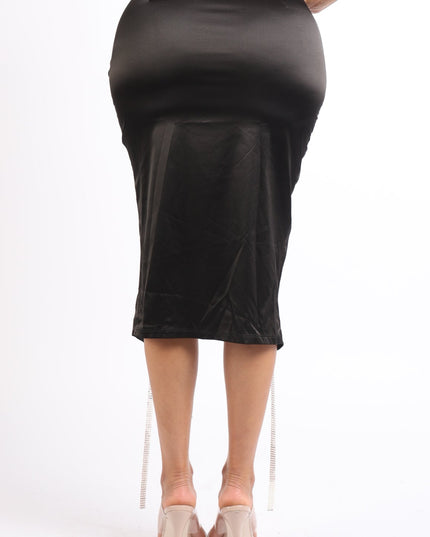 Rhinestone drop stain skirt - Muvin 