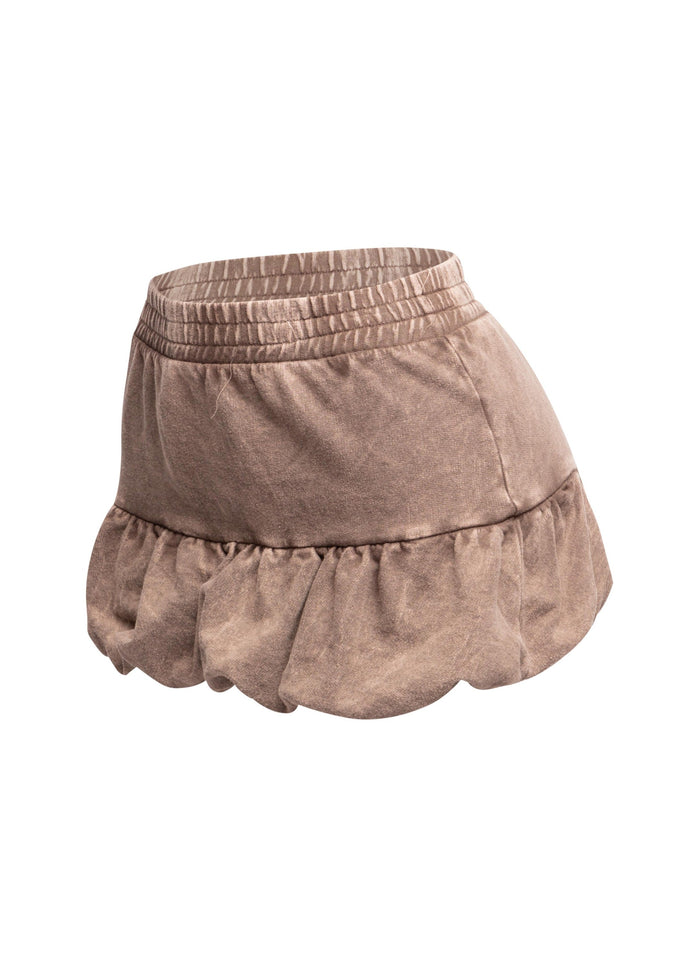 Washed bubble mini skirt - Muvin 