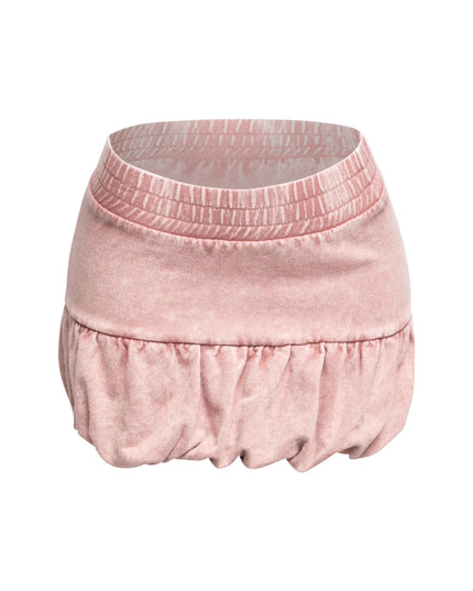 Washed bubble mini skirt - Muvin 