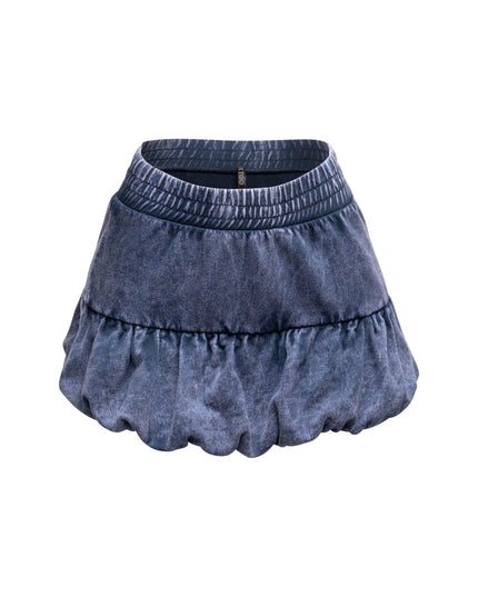 Washed bubble mini skirt - Muvin 