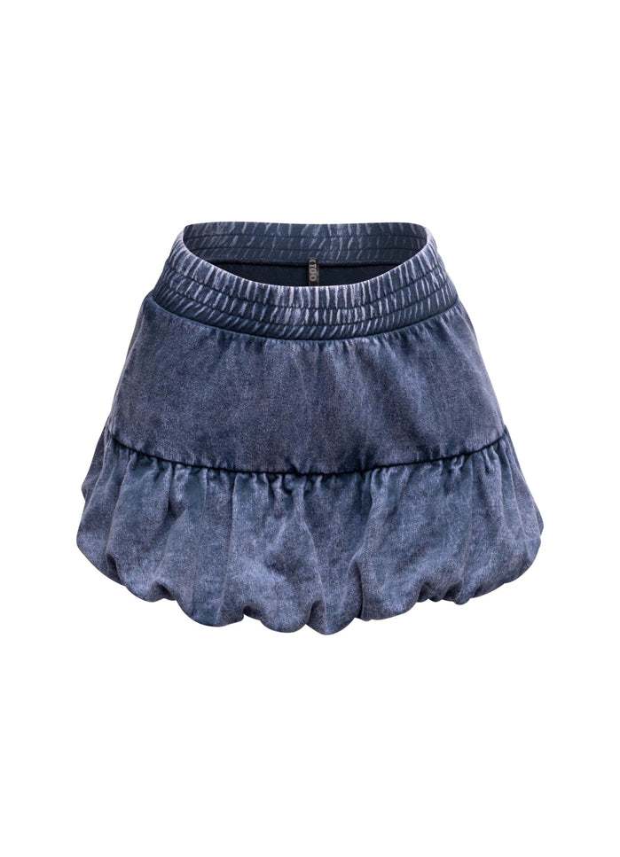 Washed bubble mini skirt - Muvin 