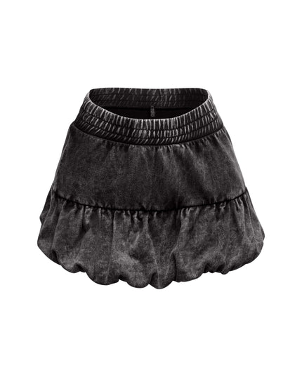 Washed bubble mini skirt - Muvin 