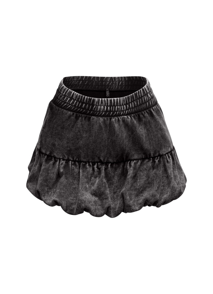 Washed bubble mini skirt - Muvin 