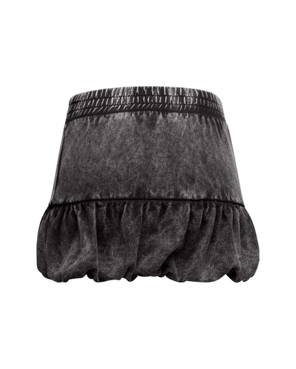Washed bubble mini skirt - Muvin 