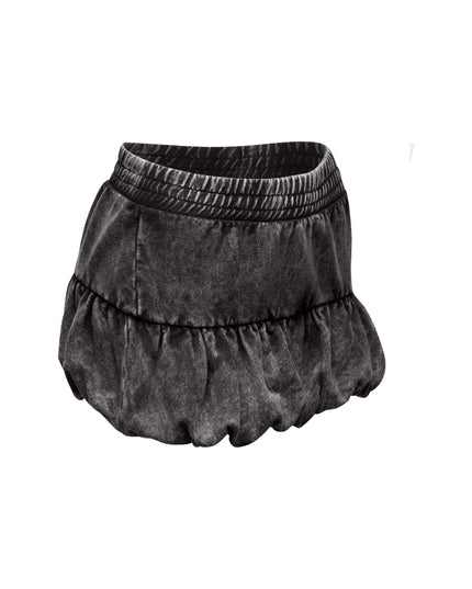 Washed bubble mini skirt - Muvin 
