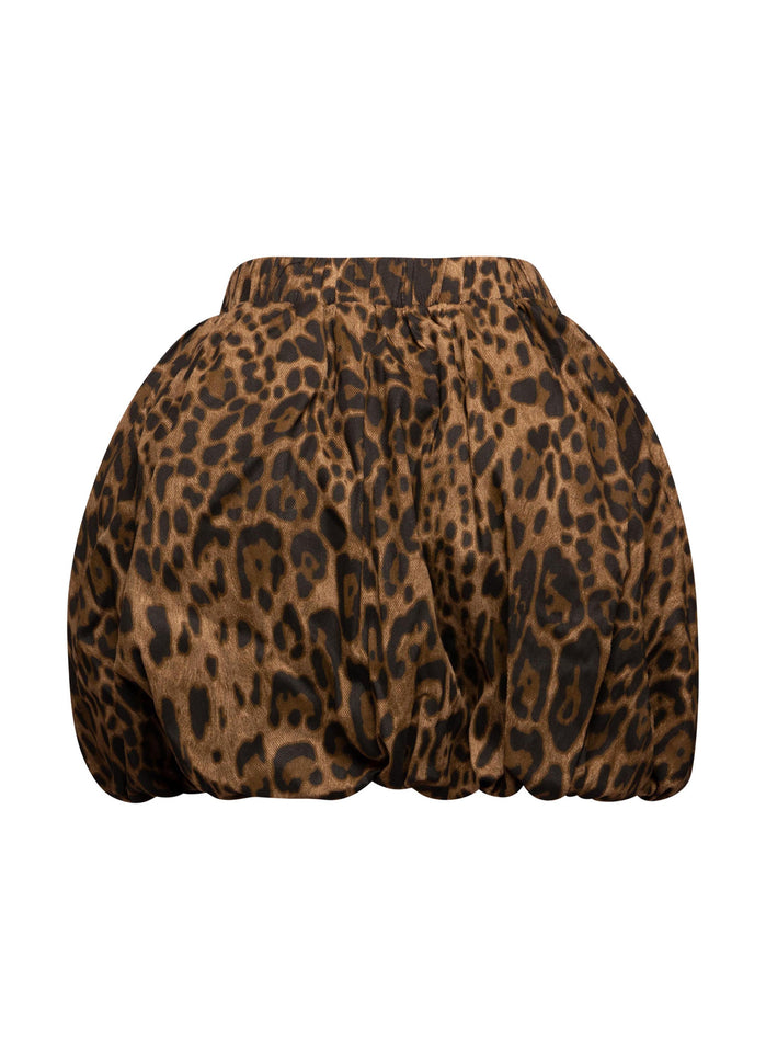 Leopard twill bubble skirt - Muvin 