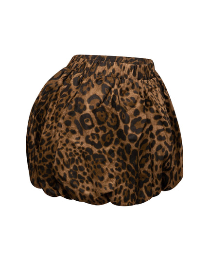 Leopard twill bubble skirt - Muvin 