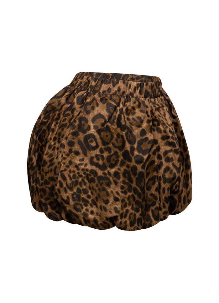 Leopard twill bubble skirt - Muvin 