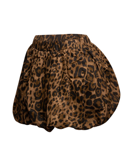 Leopard twill bubble skirt - Muvin 