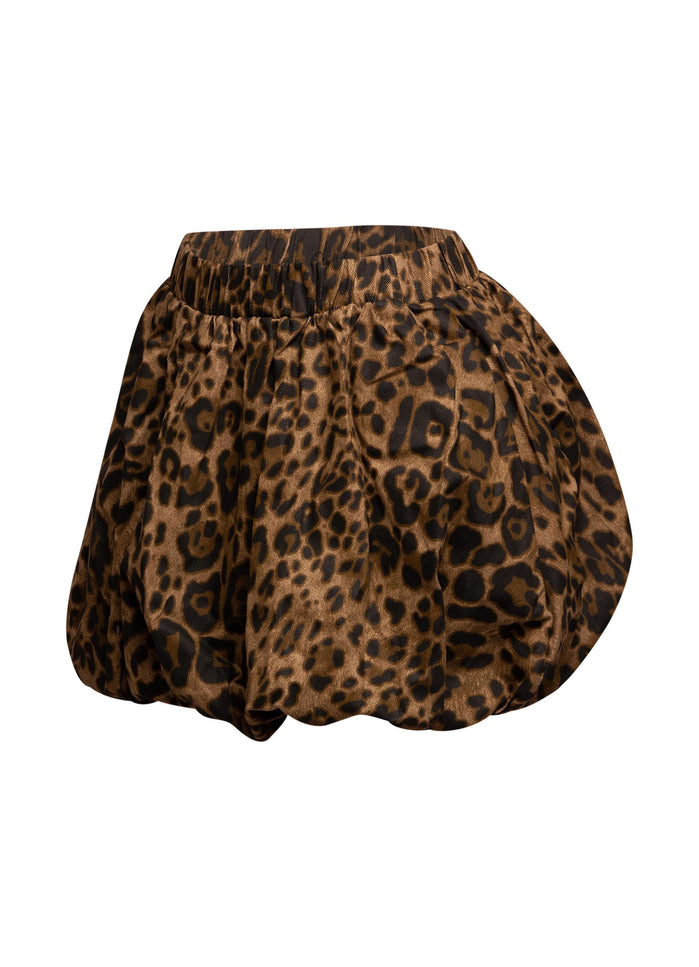 Leopard twill bubble skirt - Muvin 