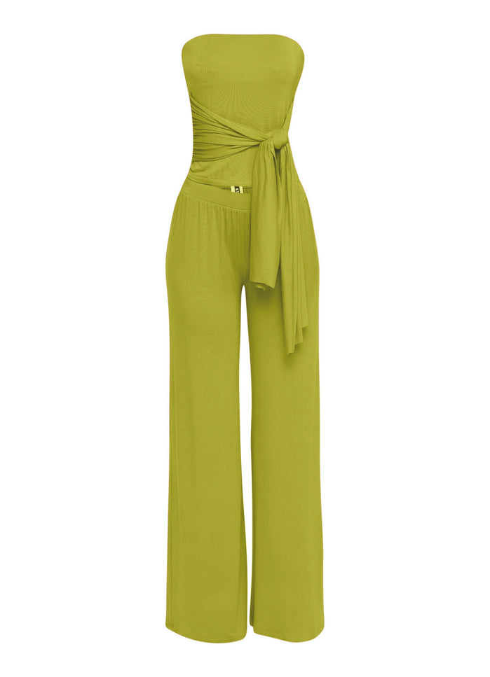 After Party Energy Strapless Tie Jumpsuit - Muvin 